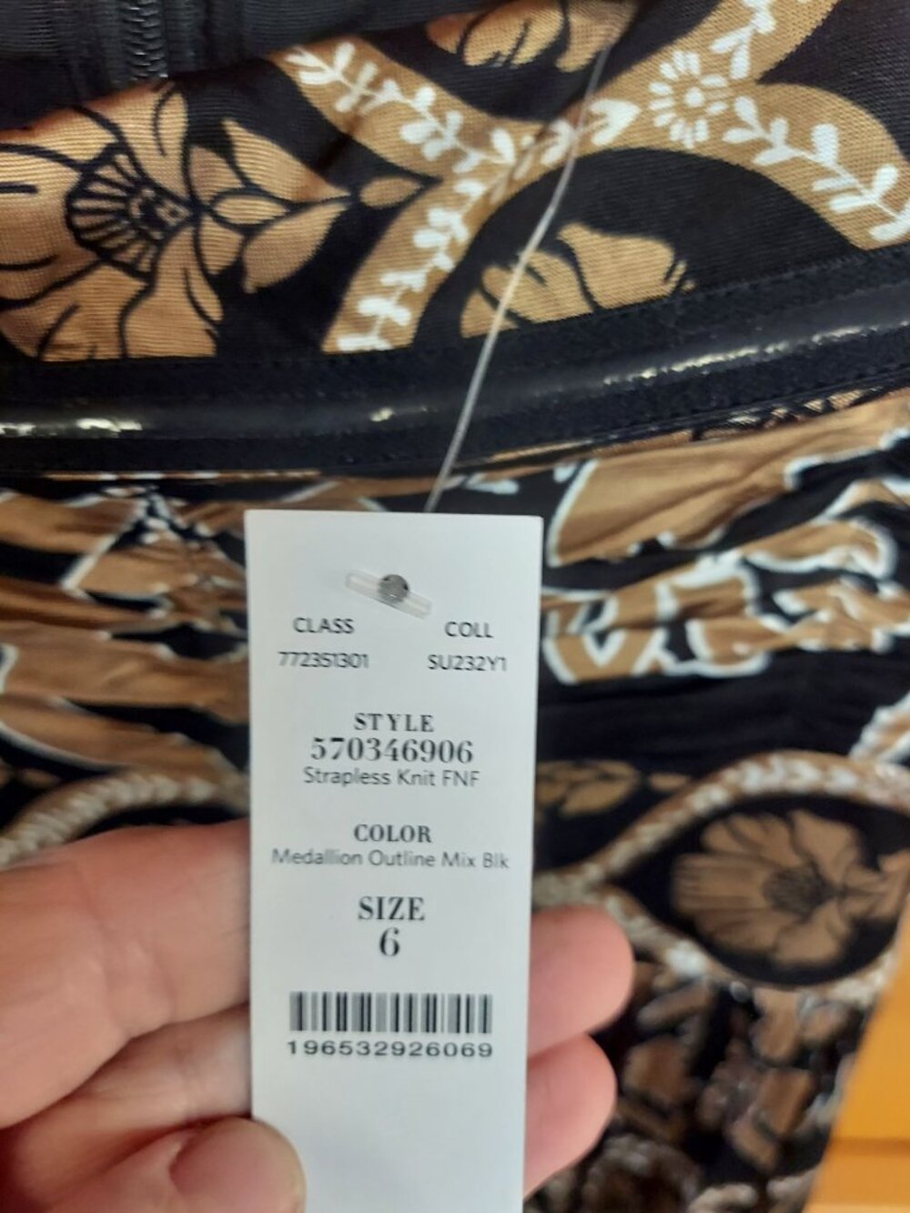 White House Black Market Strapless Knit Floral Maxi Dress Size 6 - Picture 3 of 7